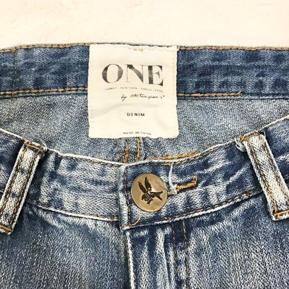 One Teaspoon 25 (3) Trashed Free Birds Women’s Jeans Low Waist Rigid Skinny Leg - Picture 8 of 12